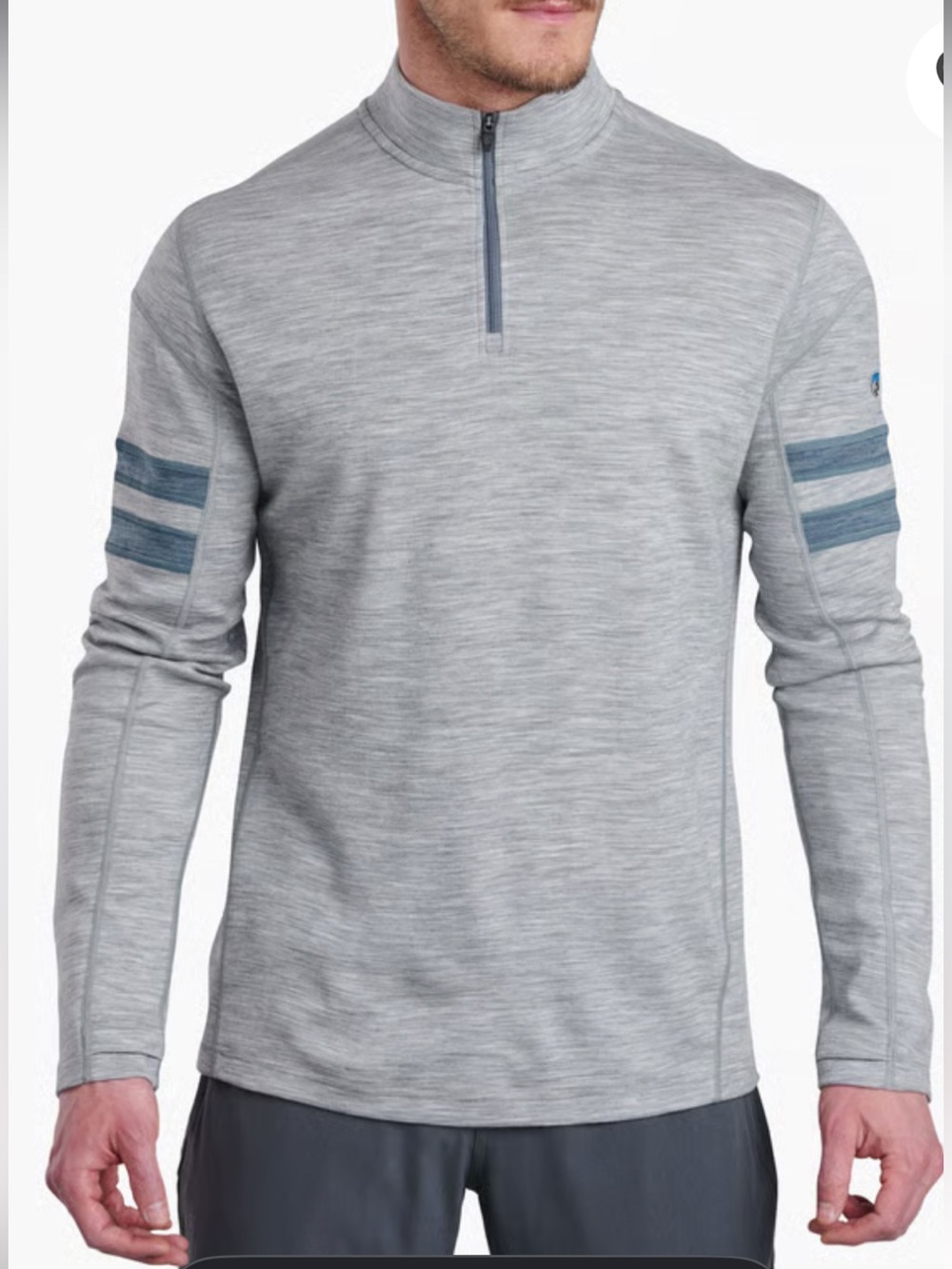 KÜHL Team 1/4 Zip Merino Wool Sweater Men’s XXL Gray 100% Merino Lightweight Sty